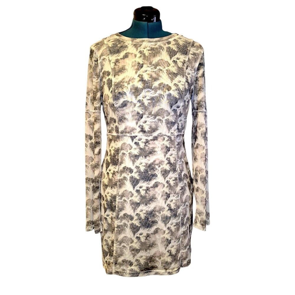 Urban Outfitters Ruth Mesh Dress Size XL Black White Floral Girly Trendy